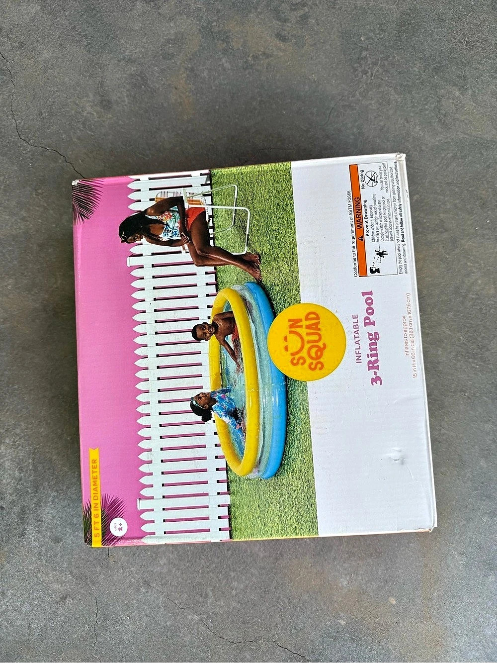 Sun Squad 3 Ring Pool Set Yellow Pink NWT